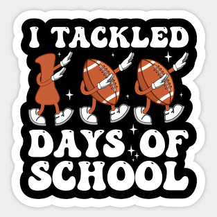 i tackled 100 days of school , 100 Days Of School Boys Kids 100th Day Of School Football Sticker